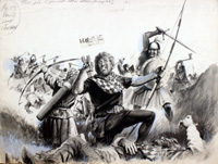 Shooting the long-bow in the 14th Century (Original Macmillan Poster) (Print)