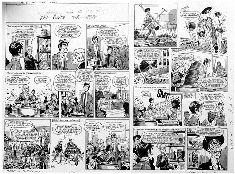 Please Sir! TWO pages from Look In Magazine 1 (Originals) (Signed) by Graham Allen Art at The Illustration Art Gallery
