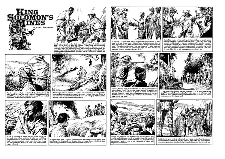 King Solomon's Mines Pages 9 and 10 (two pages) (Originals) by King Solomon's Mines (Bill Baker) at The Illustration Art Gallery