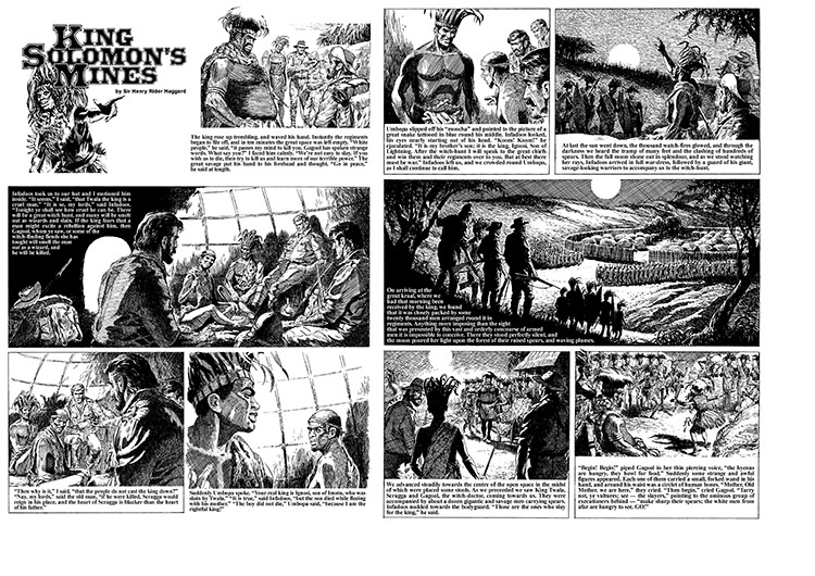 King Solomon's Mines Pages 13 and 14 (two pages) (Originals) by King Solomon's Mines (Bill Baker) at The Illustration Art Gallery