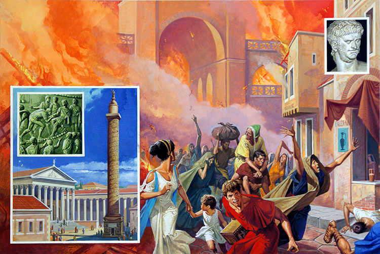 Great Fire of Rome (Original) by Severino Baraldi at The Illustration Art Gallery