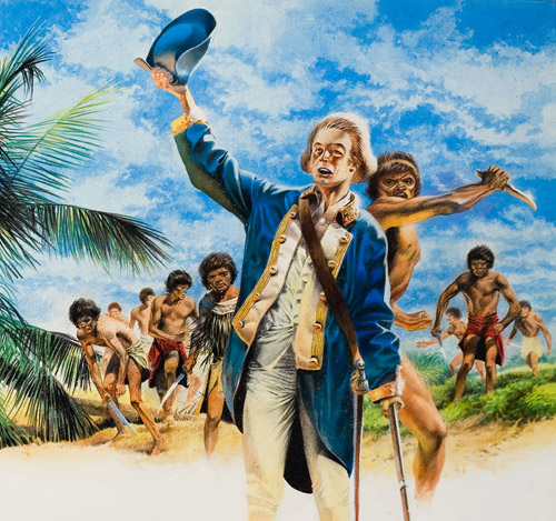 The Death of Captain Cook (Original) by Frank Bellamy at The Illustration Art Gallery