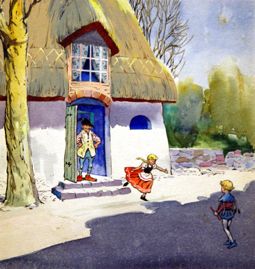 Hansel and Gretel And Their Father (Original) by Hansel and Gretel (Blasco) Art at The Illustration Art Gallery