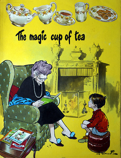 The Magic Cup of Tea (Original) (Signed) by Jesus Blasco at The Illustration Art Gallery