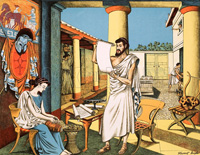 A rich man's house in ancient Greece (Original Macmillan Poster) (Print)