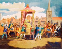 Queen Elizabeth going in procession (Original Macmillan Poster) (Print)