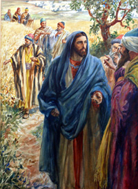 Jesus and Disciples in Cornfield (Original) (Signed)