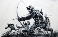 Bowmen at the Battle of Bannockburn art by Graham Coton