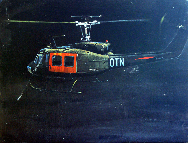 Bell UH-1 Iroquois (Original) (Signed) by Other Military Art (Coton) at The Illustration Art Gallery