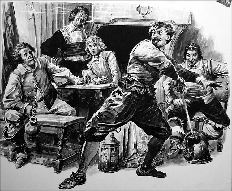 d'Artagnan Shows His Skills (Original) by Cecil Doughty Art at The Illustration Art Gallery