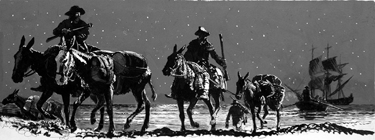 Smugglers Operate by Night (Original) by British History (Doughty) at The Illustration Art Gallery