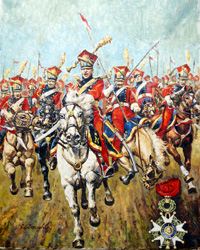 French Cavalry Charge art by Cecil Doughty