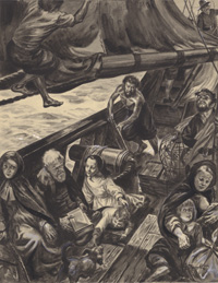 The Voyage of The Mayflower art by Cecil Doughty