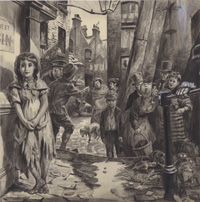 London Slums art by Cecil Doughty