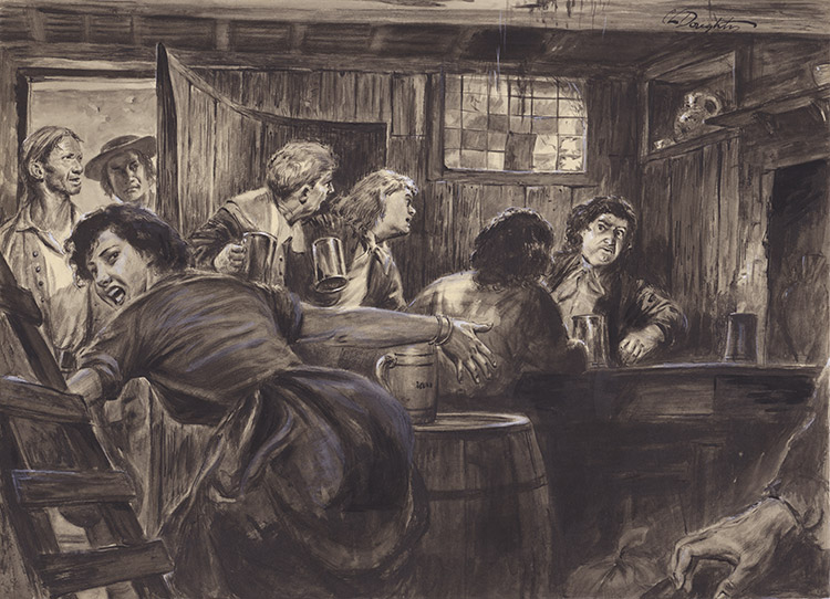 A Thief in The Tavern (Original) (Signed) by British History (Doughty) at The Illustration Art Gallery