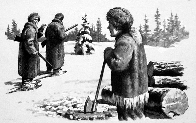 Fort Albany Quebec Trappers (Original) by Cecil Doughty Art at The Illustration Art Gallery