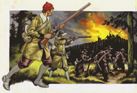 Rangers Attack Indian Fort art by Ron Embleton