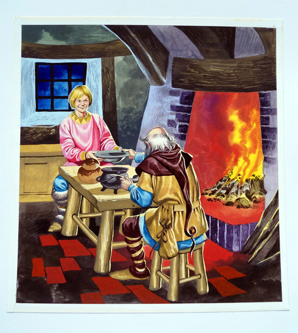 Magic Apples - Firelit Dinner (Original) by Magic Apples (Ron Embleton) at The Illustration Art Gallery