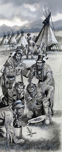 The Mountain Men in Camp (Original) (Signed)