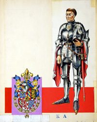 Knight and Coat of Arms (Original) (Signed)