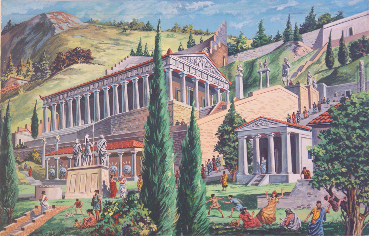 The Temple of Apollo at Delphi (Original) art by Ruggero Giovannini Art at The Illustration Art Gallery