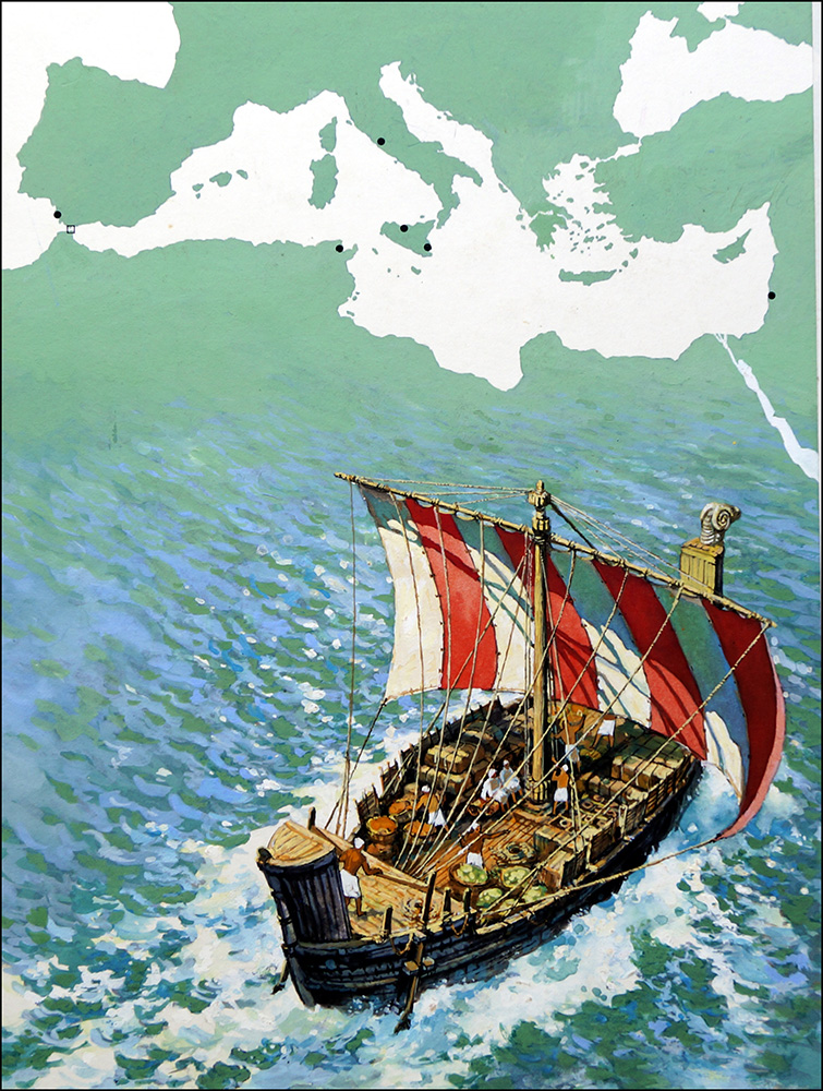 Carthage and Trading in the Mediterranean Sea (Original) art by Harry Green at The Illustration Art Gallery