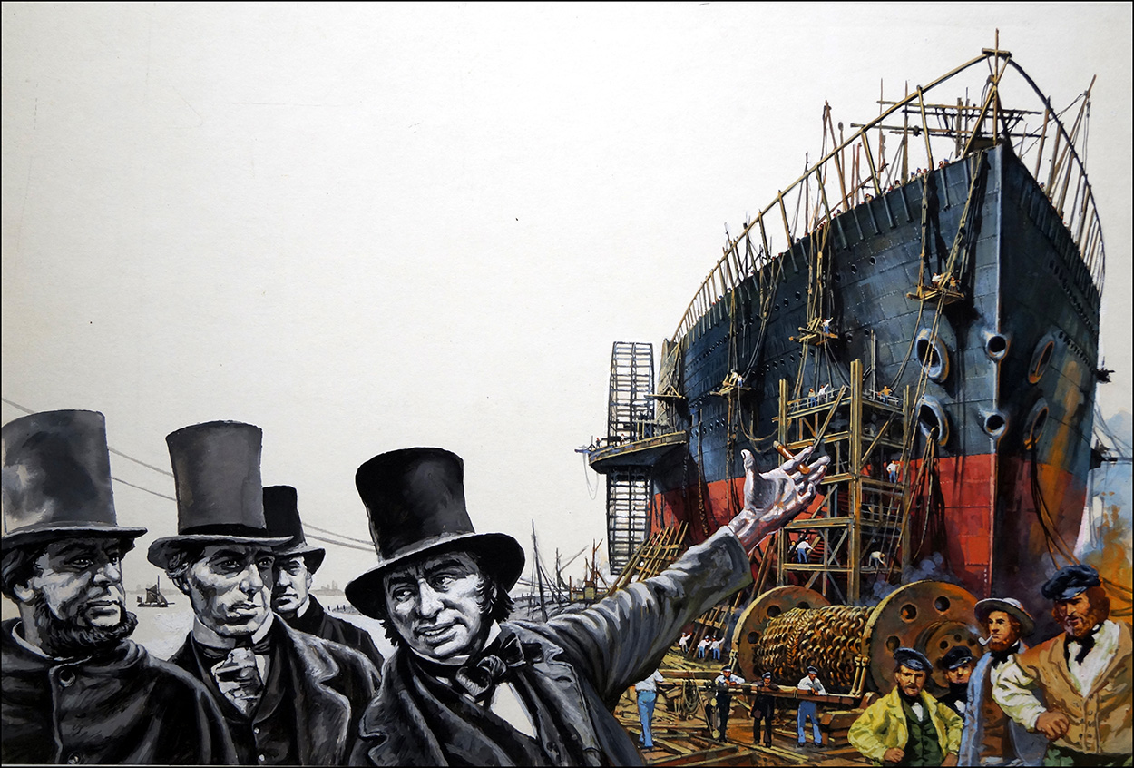 Building the Great Eastern (Original) art by Harry Green at The Illustration Art Gallery