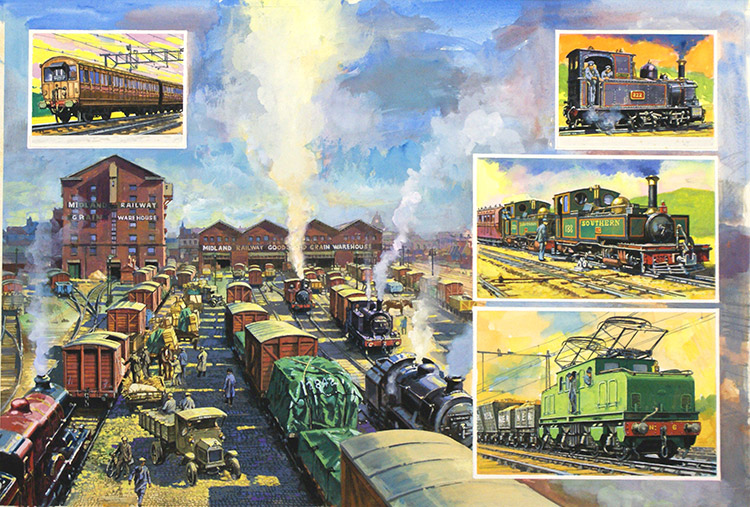 Road versus Rail (Original) by Harry Green at The Illustration Art Gallery
