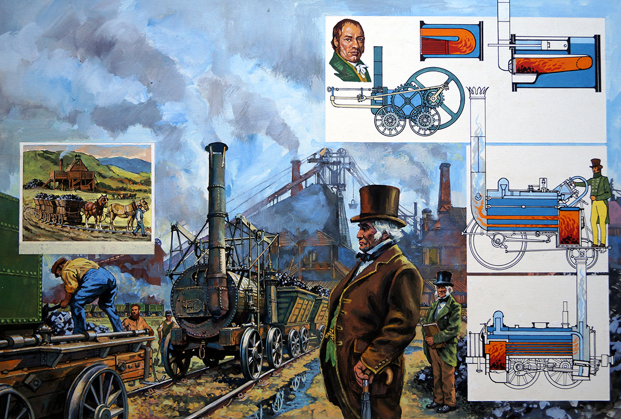 The Iron Horse Is Born (Original) art by Harry Green at The Illustration Art Gallery