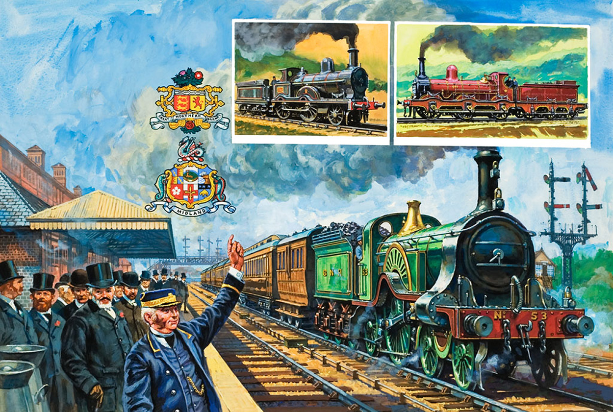 Railway Rivals (Original) art by Harry Green at The Illustration Art Gallery