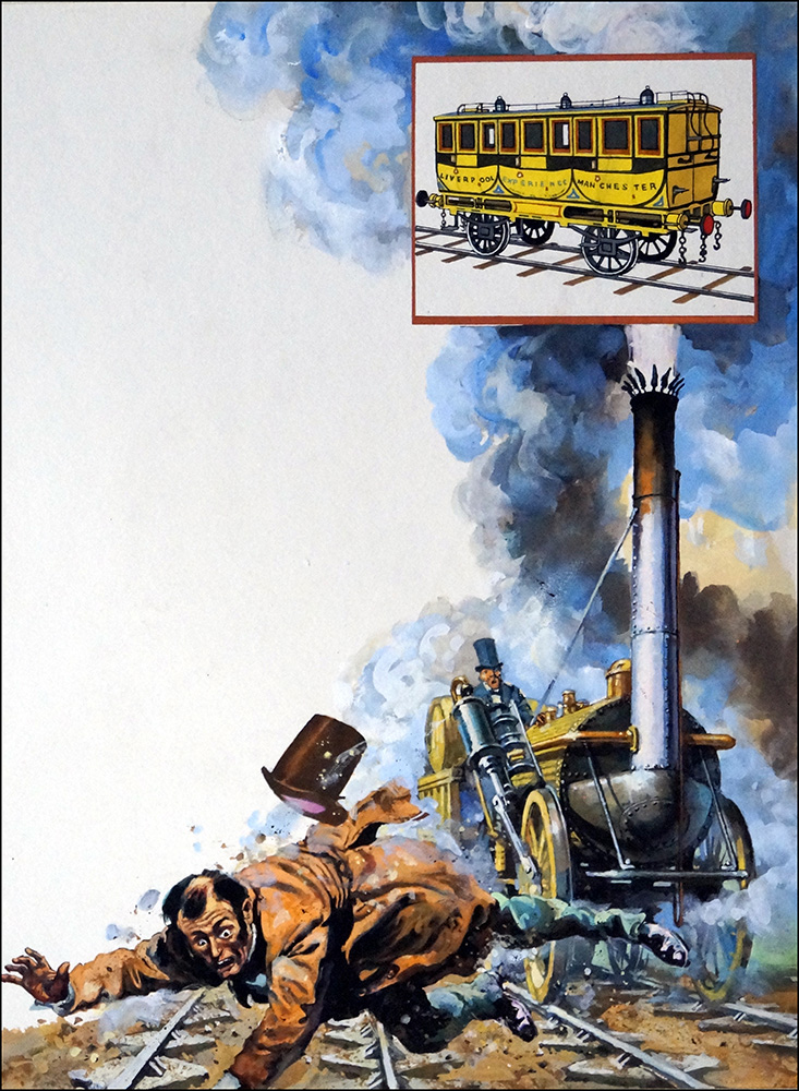 Death on the Rails - Stephenson's Rocket (Original) art by Harry Green at The Illustration Art Gallery