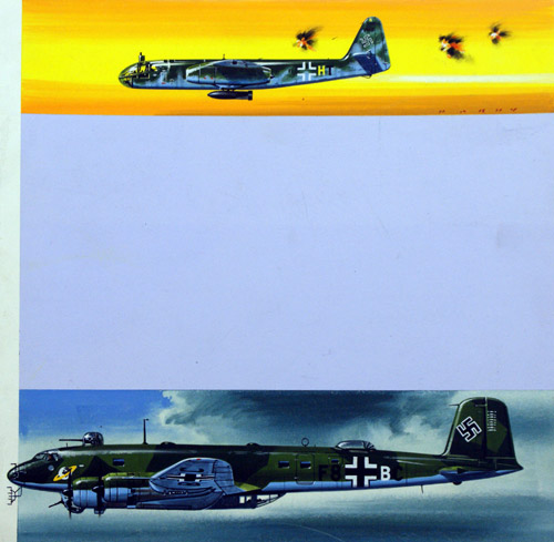 Into the Blue: German Aircraft of World War II (Original) (Signed) by Air (Wilf Hardy) at The Illustration Art Gallery