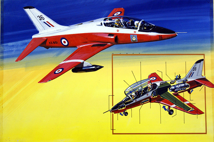 Hawker Siddeley HS-1182 Hawk (Original) (Signed) by Air (Wilf Hardy) at The Illustration Art Gallery