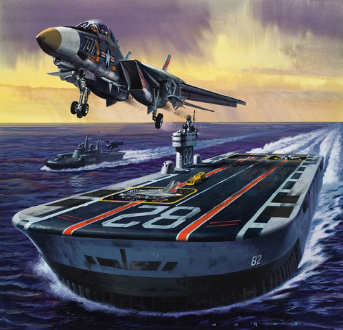 Aircraft Carrier of the Future (Original) (Signed) by Air (Wilf Hardy) at The Illustration Art Gallery