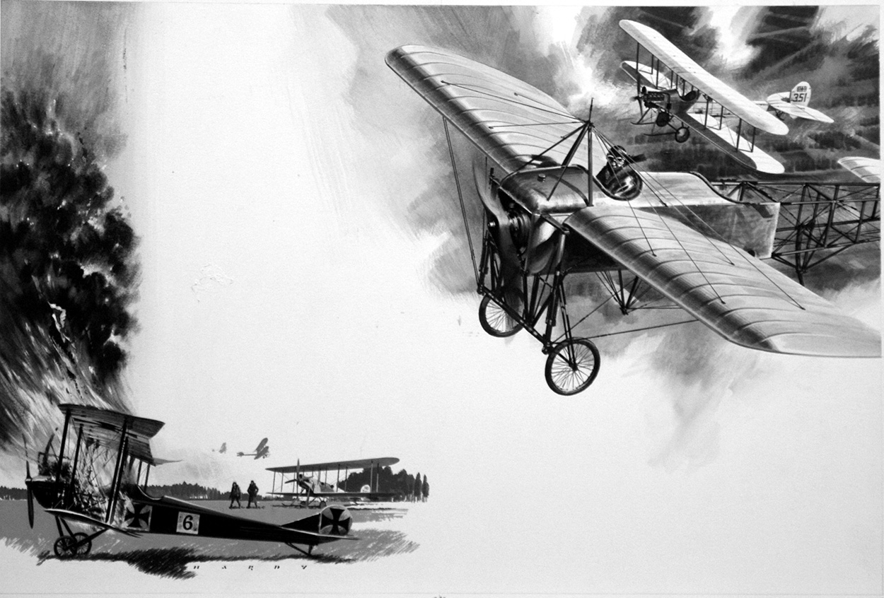 Early History of the Royal Flying Corps (Original) (Signed) art by Air (Wilf Hardy) at The Illustration Art Gallery