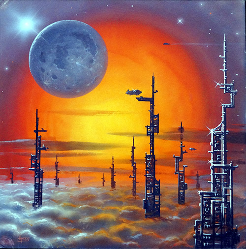 SkyTowers Album cover art (Original) (Signed) by David A Hardy at The Illustration Art Gallery