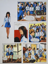 Enid Blyton's The Naughtiest Girl in the School: Being A Good Girl (THREE pages) art by Tony Higham
