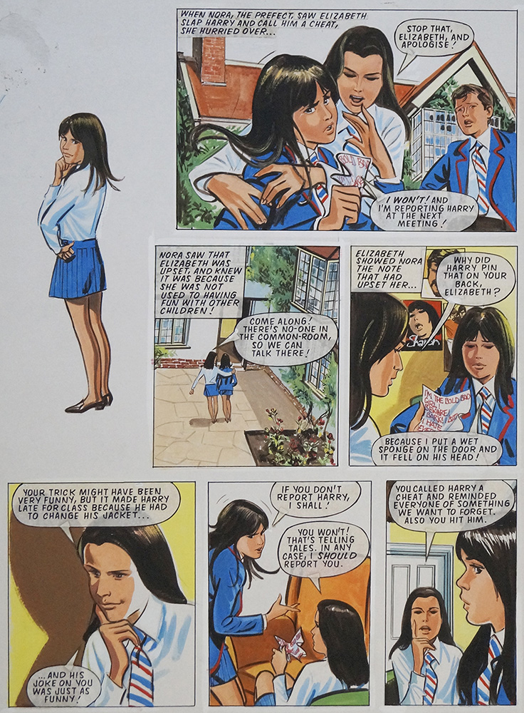 Enid Blyton's The Naughtiest Girl in the School: The Apology (THREE pages) (Originals) art by Tony Higham at The Illustration Art Gallery