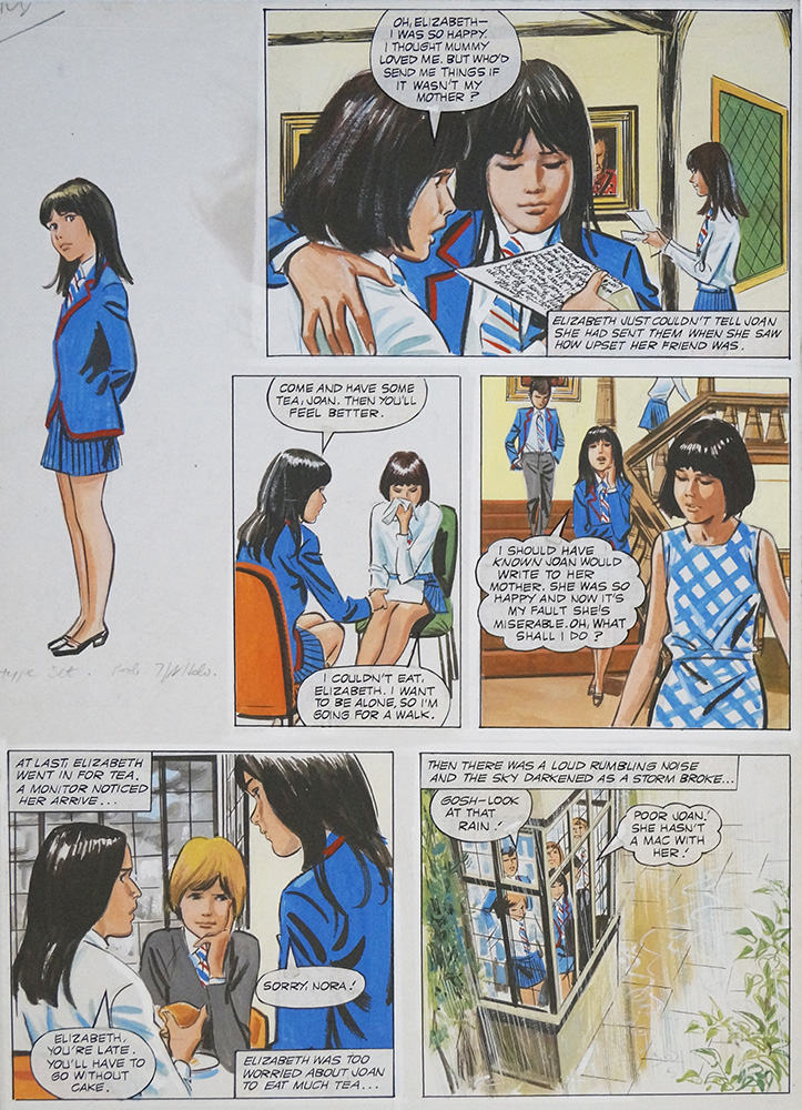 Enid Blyton's The Naughtiest Girl in the School: The Soaking (THREE pages) (Originals) art by Tony Higham Art at The Illustration Art Gallery