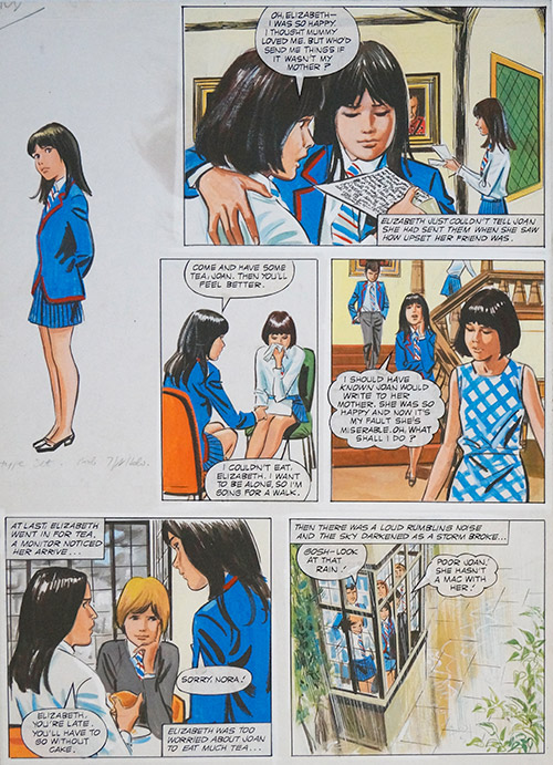 Enid Blyton's The Naughtiest Girl in the School: The Soaking (THREE pages) (Originals) by Tony Higham at The Illustration Art Gallery