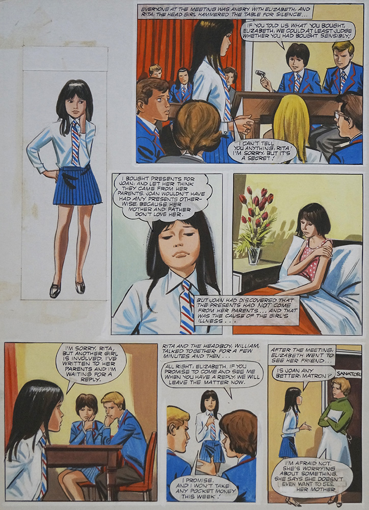 Enid Blyton's The Naughtiest Girl in the School: The Truth (THREE pages) (Originals) art by Tony Higham Art at The Illustration Art Gallery