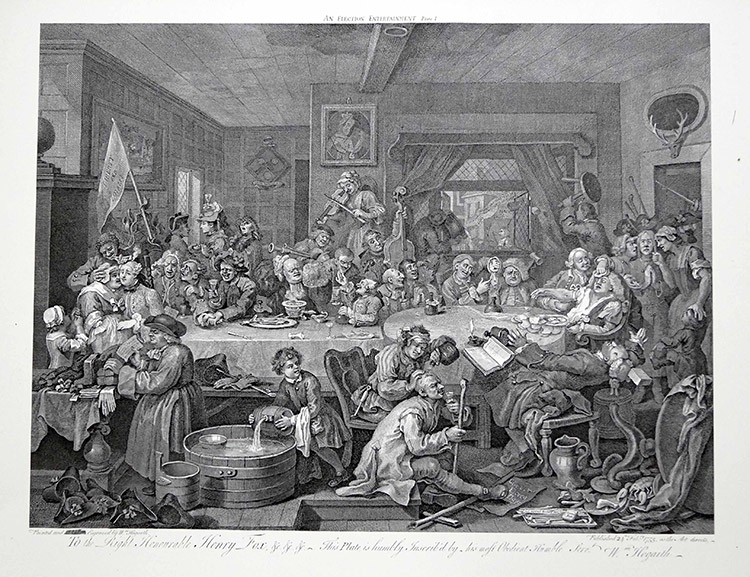 The Humours of an Election (Set of FOUR Prints) (Prints) by William Hogarth at The Illustration Art Gallery