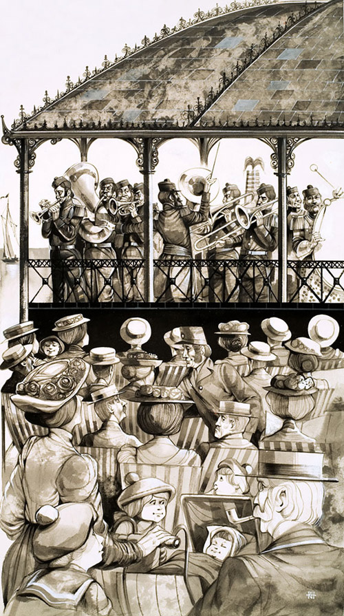 Brass Band (Original) (Signed) by Richard Hook at The Illustration Art Gallery