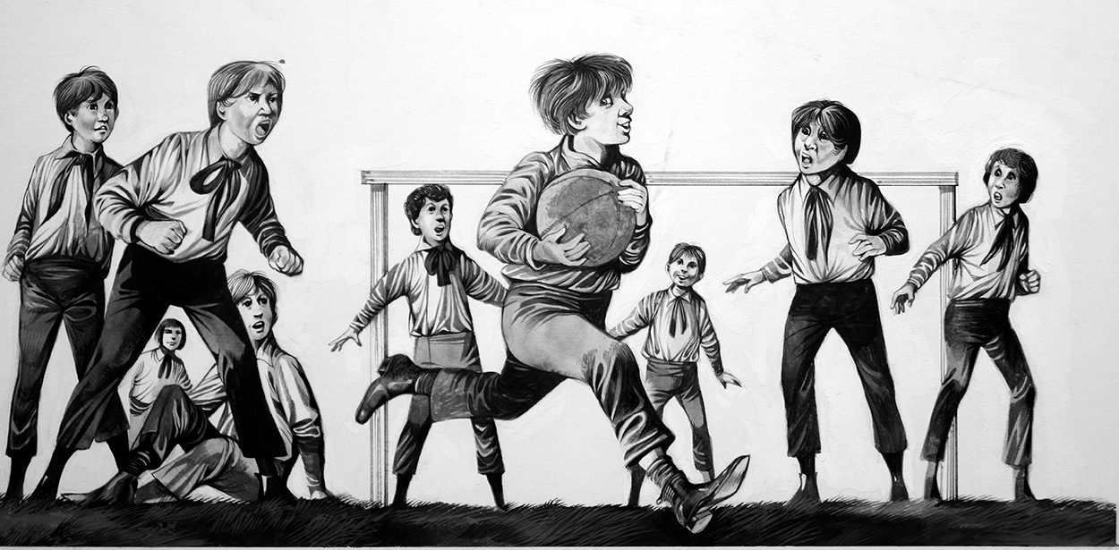 The Origins of Rugby Football (Original) art by Richard Hook at The Illustration Art Gallery