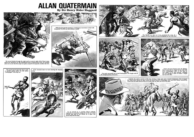 Allan Quatermain Pages 7 and 8 (TWO pages) (Originals) by Allan Quatermain (Mike Hubbard) at The Illustration Art Gallery