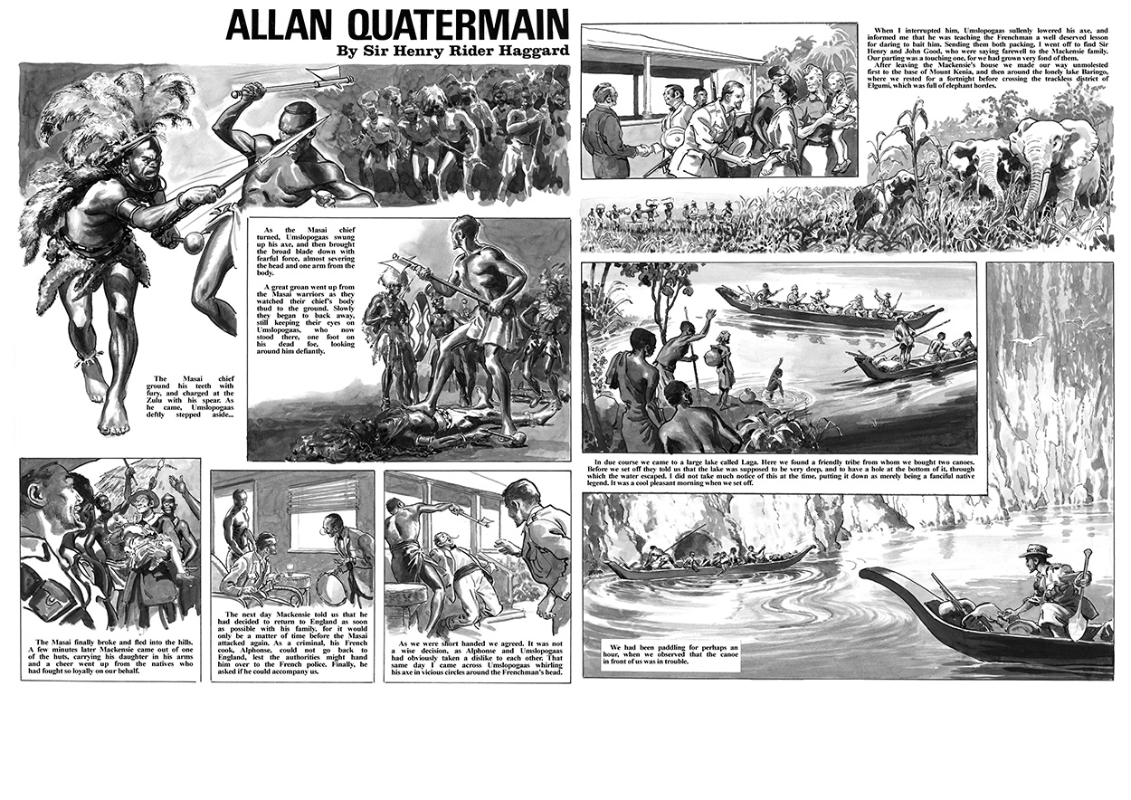 Allan Quatermain Pages 9 and 10 (TWO pages) (Originals) art by Allan Quatermain (Mike Hubbard) at The Illustration Art Gallery