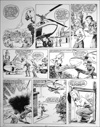 Jane Bond - Helicopter  (TWO pages) art by Mike Hubbard