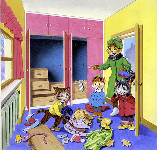 Messy Bedroom (Original) by Num Num (Gordon Hutchings) Art at The Illustration Art Gallery