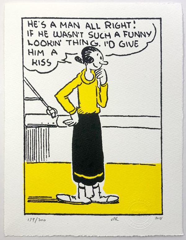 Olive Realises She Fancies Popeye (Limited Edition Print) (Signed) by Popeye at The Illustration Art Gallery