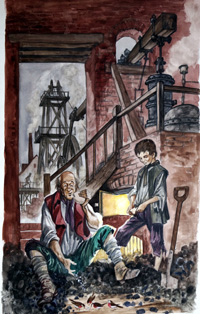 George Stephenson and His Father art by Peter Jackson